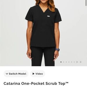 Catarina Black Scrub Top FIGS